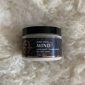 New BBW Open Your Mind Lavender Sandalwood Aromatherapy Salt Body Scrub